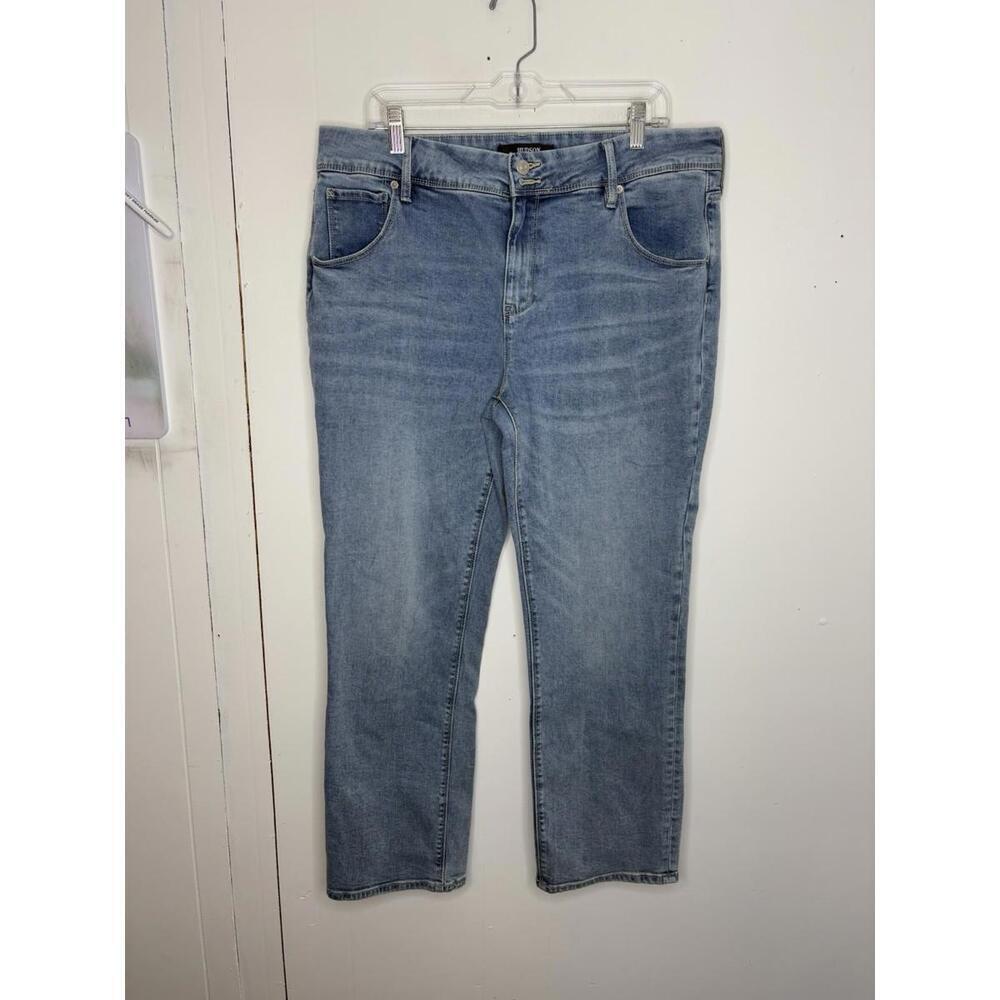 Hudson Jeans Womens Size 14 Medium Wash Straight Leg Double Button Flap Pockets